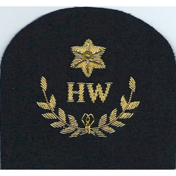 Royal Marines HW In Wreath + 1 Star: Heavy Weapons Trade: Gold On Navy  Bullion wire-embroidered Marines or Commando insignia