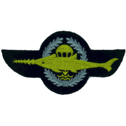 German Parachute Combat Swimmer Class 2 Yellow/Grey On Navy  Embroidered Parachute jump wings or badge