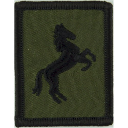 Royal Engineers: 21 Regiment: 7 (HQ) Squadron Black Horse On Olive  Embroidered Regimental cloth arm badge