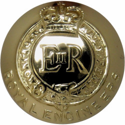 Royal Engineers 19.5mm - Gold Colour with Queen Elizabeth's Crown. Anodised Staybrite military uniform button