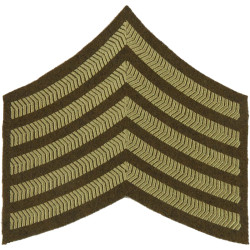 Guards No.2 Dress Good Conduct Chevrons - 5 Bars Large Khaki - Guards  Embroidered Army cloth trade badge