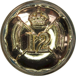 12th Royal Lancers (Prince Of Wales's) 18.5mm - Gold Colour with King's Crown. Anodised Staybrite military uniform button